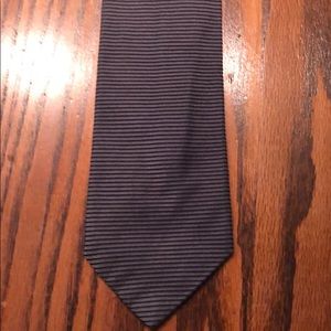 Allea Italian  neck tie. grey with black stripes